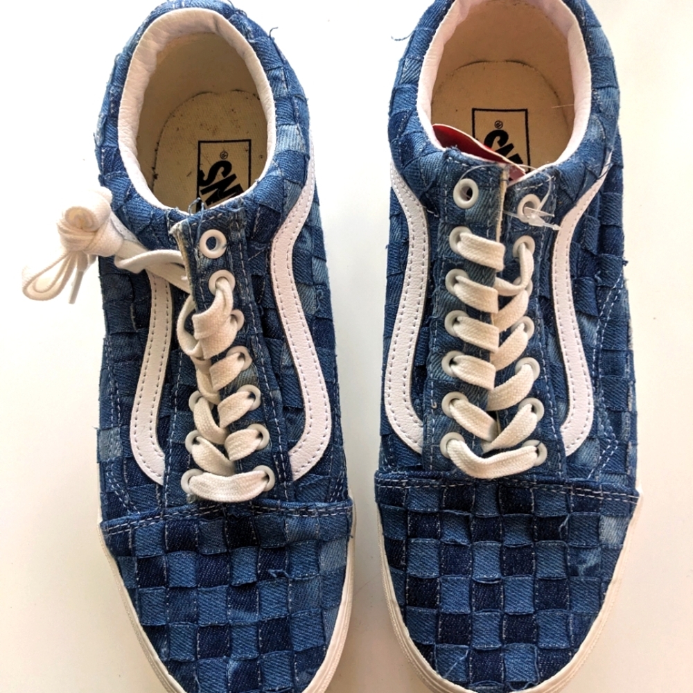 Vans Old Skool Stacked Platform Denim Shoes Size men's 8.5 NWT